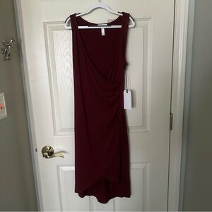 Leith Burgundy Sleeveless Midi Dress